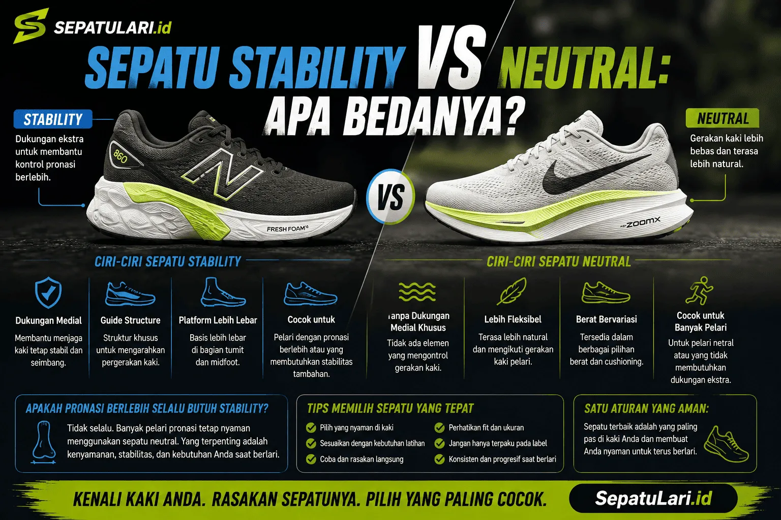 Sepatu Stability vs Neutral: Apa Bedanya?