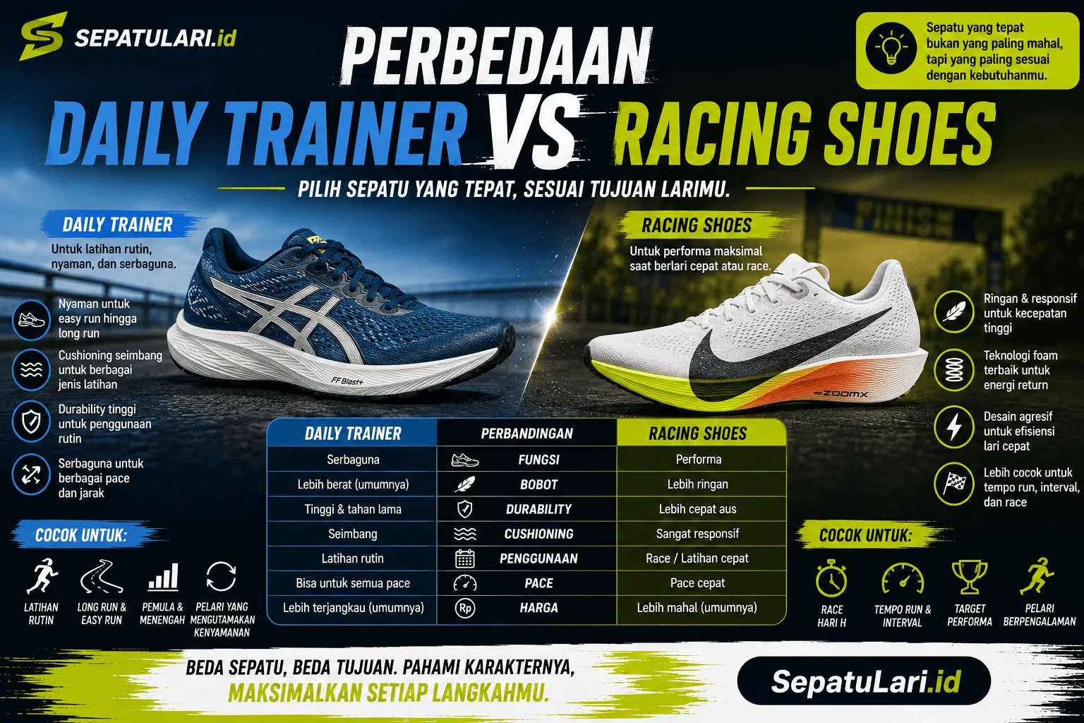 Perbedaan Daily Trainer dan Racing Shoes