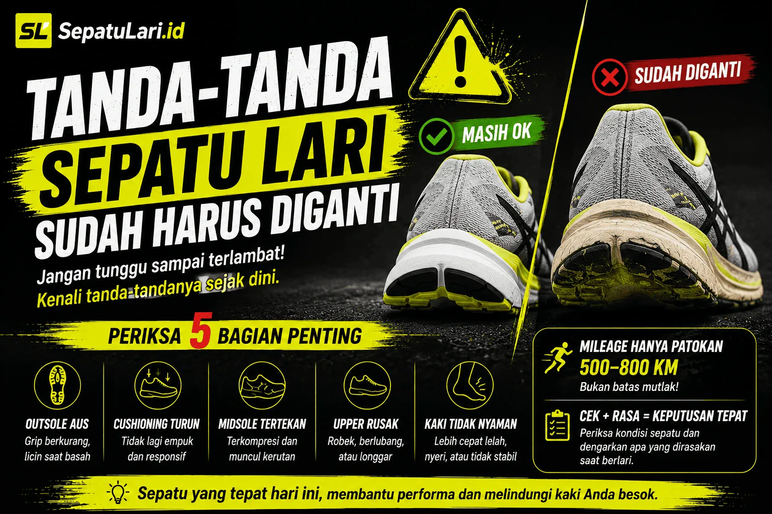 Tanda-Tanda Sepatu Lari Sudah Harus Diganti