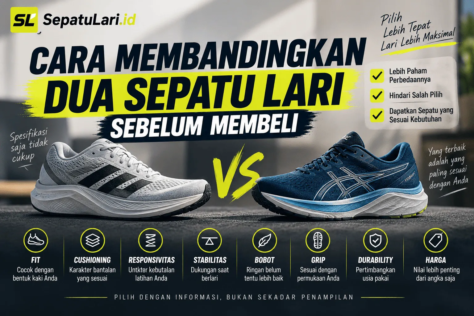 Cara Membandingkan Dua Sepatu Lari Sebelum Membeli